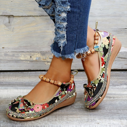 🔥Last Day 69% Off🔥Women's Floral Print Flat Shoes
