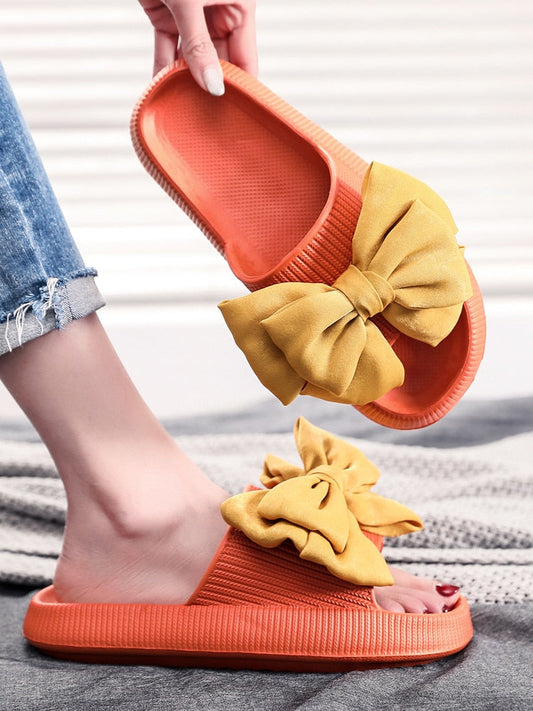 Bowtie Summer Slippers for Women - Non-Slip